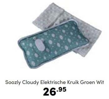 Aanbiedingen Soozly cloudy elektrische kruik groen wit - Soozly - Geldig van 30/10/2022 tot 05/11/2022 bij Baby & Tiener Megastore