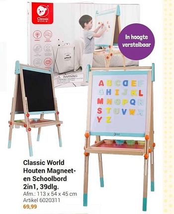 Aanbiedingen Classic world houten magneeten schoolbord 2in1 - Classic World - Geldig van 20/09/2022 tot 06/12/2022 bij Lobbes