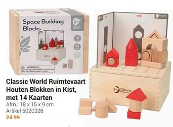 Aanbiedingen Classic world ruimtevaart houten blokken in kist - Classic World - Geldig van 20/09/2022 tot 06/12/2022 bij Lobbes