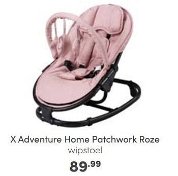 Aanbiedingen X adventure home patchwork roze wipstoel - Xadventure - Geldig van 30/10/2022 tot 05/11/2022 bij Baby & Tiener Megastore