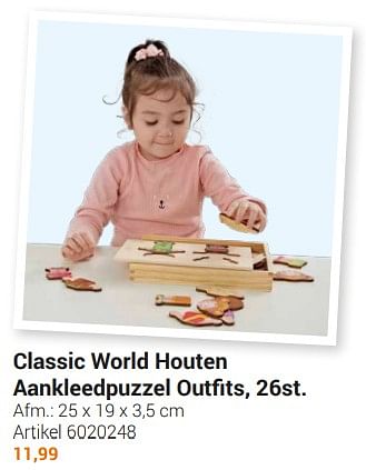 Aanbiedingen Classic world houten aankleedpuzzel outfits - Classic World - Geldig van 20/09/2022 tot 06/12/2022 bij Lobbes