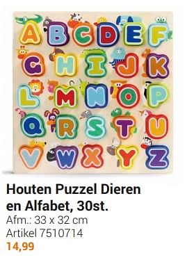 Aanbiedingen Houten puzzel dieren en alfabet - Topbright - Geldig van 20/09/2022 tot 06/12/2022 bij Lobbes
