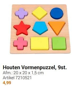 Aanbiedingen Houten vormenpuzzel - Pur Element - Geldig van 20/09/2022 tot 06/12/2022 bij Lobbes