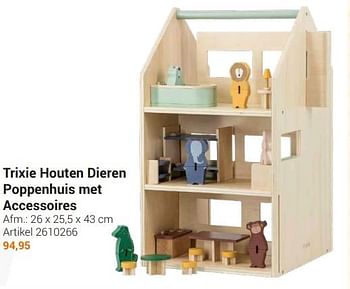 Aanbiedingen Trixie houten dieren poppenhuis met accessoires - Trixie - Geldig van 20/09/2022 tot 06/12/2022 bij Lobbes