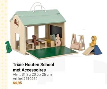 Aanbiedingen Trixie houten school met accessoires - Trixie - Geldig van 20/09/2022 tot 06/12/2022 bij Lobbes