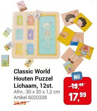 Aanbiedingen Classic world houten puzzel lichaam - Classic World - Geldig van 20/09/2022 tot 06/12/2022 bij Lobbes