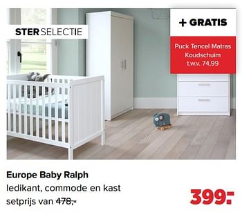 Aanbiedingen Europe baby ralph - Europe baby - Geldig van 24/10/2022 tot 03/12/2022 bij Baby-Dump