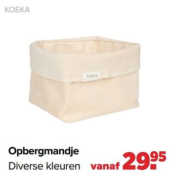 Aanbiedingen Opbergmandje - Koeka - Geldig van 24/10/2022 tot 03/12/2022 bij Baby-Dump