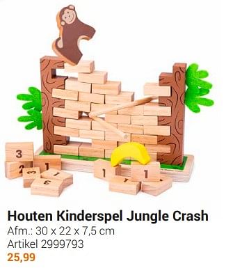 Aanbiedingen Houten kinderspel jungle crash - Bigjigs - Geldig van 20/09/2022 tot 06/12/2022 bij Lobbes