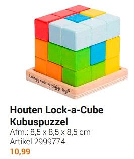 Aanbiedingen Houten lock-a-cube kubuspuzzel - Bigjigs - Geldig van 20/09/2022 tot 06/12/2022 bij Lobbes
