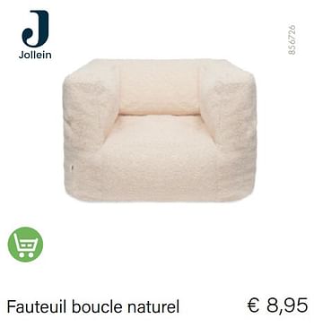 Aanbiedingen Fauteuil boucle naturel - Jollein - Geldig van 01/11/2022 tot 30/11/2022 bij Multi Bazar