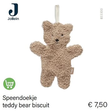 Aanbiedingen Speendoekje teddy bear biscuit - Jollein - Geldig van 01/11/2022 tot 30/11/2022 bij Multi Bazar