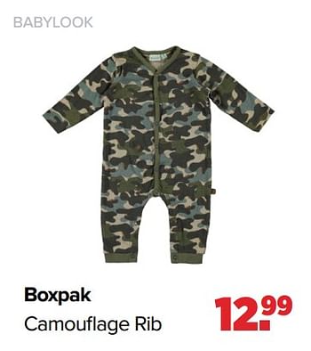 Aanbiedingen Boxpak camouflage rib - Baby look - Geldig van 24/10/2022 tot 03/12/2022 bij Baby-Dump