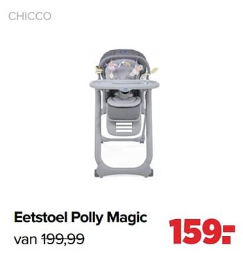 Aanbiedingen Eetstoel polly magic graphite - Chicco - Geldig van 24/10/2022 tot 03/12/2022 bij Baby-Dump