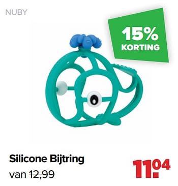 Aanbiedingen Silicone bijtring - Nuby - Geldig van 24/10/2022 tot 03/12/2022 bij Baby-Dump