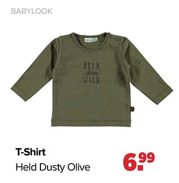 Aanbiedingen T-shirt held dusty olive - Baby look - Geldig van 24/10/2022 tot 03/12/2022 bij Baby-Dump