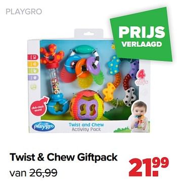 Aanbiedingen Twist + chew giftpack - Playgro - Geldig van 24/10/2022 tot 03/12/2022 bij Baby-Dump