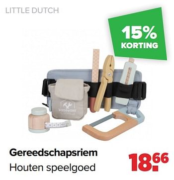 Aanbiedingen Gereedschapsriem houten speelgoed - Little Dutch - Geldig van 24/10/2022 tot 03/12/2022 bij Baby-Dump