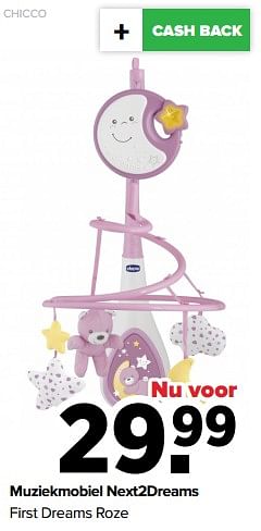 Aanbiedingen Muziekmobiel next2dreams first dreams roze - Chicco - Geldig van 24/10/2022 tot 03/12/2022 bij Baby-Dump