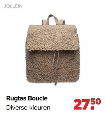 Aanbiedingen Rugtas boucle - Jollein - Geldig van 24/10/2022 tot 03/12/2022 bij Baby-Dump