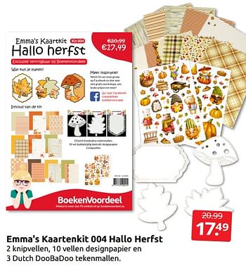 Aanbiedingen Emma`s kaartenkit 004 hallo herfst - Huismerk - Boekenvoordeel - Geldig van 05/11/2022 tot 13/11/2022 bij Boekenvoordeel