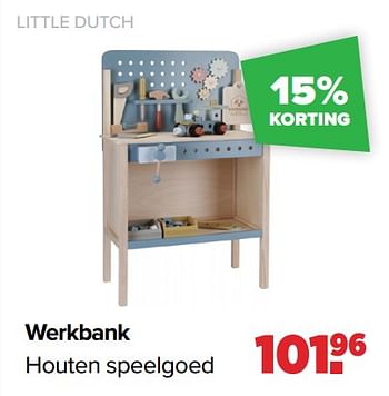 Aanbiedingen Werkbank houten speelgoed - Little Dutch - Geldig van 24/10/2022 tot 03/12/2022 bij Baby-Dump