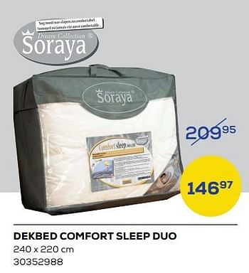 Aanbiedingen Dekbed comfort sleep duo - Soraya - Geldig van 04/11/2022 tot 09/12/2022 bij Supra Bazar