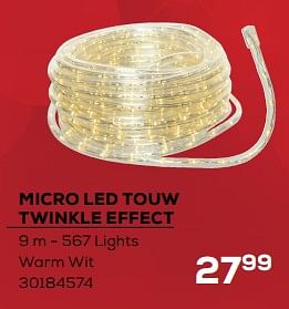 Aanbiedingen Micro led touw twinkle effect - Huismerk - Supra Bazar - Geldig van 04/11/2022 tot 09/12/2022 bij Supra Bazar
