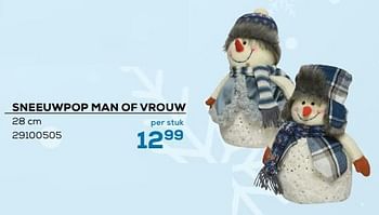 Aanbiedingen Sneeuwpop man of vrouw - Huismerk - Supra Bazar - Geldig van 04/11/2022 tot 09/12/2022 bij Supra Bazar