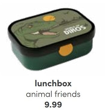Aanbiedingen Lunchbox animal friends - Huismerk - Baby &amp; Tiener Megastore - Geldig van 30/10/2022 tot 12/11/2022 bij Baby & Tiener Megastore