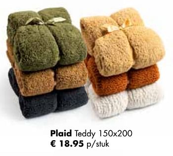 Aanbiedingen Plaid teddy - Huismerk - Multi Bazar - Geldig van 07/11/2022 tot 31/12/2022 bij Multi Bazar