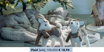 Aanbiedingen Plaid teddy - Huismerk - Multi Bazar - Geldig van 07/11/2022 tot 31/12/2022 bij Multi Bazar