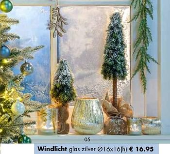 Aanbiedingen Windlicht glas zilver - Huismerk - Multi Bazar - Geldig van 07/11/2022 tot 31/12/2022 bij Multi Bazar
