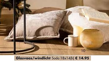 Aanbiedingen Glasvaas-windlicht soda - Huismerk - Multi Bazar - Geldig van 07/11/2022 tot 31/12/2022 bij Multi Bazar
