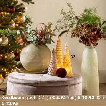 Aanbiedingen Kerstboom glas led - Huismerk - Multi Bazar - Geldig van 07/11/2022 tot 31/12/2022 bij Multi Bazar