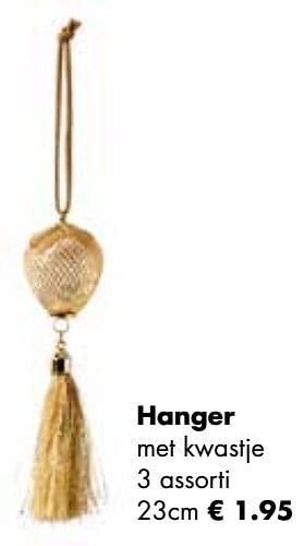 Aanbiedingen Hanger met kwastje - Huismerk - Multi Bazar - Geldig van 07/11/2022 tot 31/12/2022 bij Multi Bazar