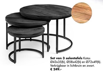 Aanbiedingen Set van 3 salontafels kotas - Huismerk - Multi Bazar - Geldig van 07/11/2022 tot 31/12/2022 bij Multi Bazar