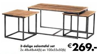 Aanbiedingen 3-delige salontafel set - Huismerk - Multi Bazar - Geldig van 07/11/2022 tot 31/12/2022 bij Multi Bazar