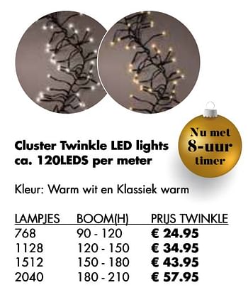 Aanbiedingen Cluster twinkle led lights - Huismerk - Multi Bazar - Geldig van 07/11/2022 tot 31/12/2022 bij Multi Bazar