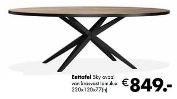 Aanbiedingen Eettafel sky ovaal - Huismerk - Multi Bazar - Geldig van 07/11/2022 tot 31/12/2022 bij Multi Bazar