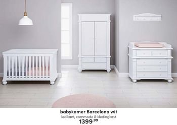 Aanbiedingen Babykamer barcelona wit - Huismerk - Baby &amp; Tiener Megastore - Geldig van 06/11/2022 tot 12/11/2022 bij Baby & Tiener Megastore