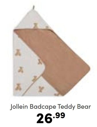 Aanbiedingen Jollein badcape teddy bear - Jollein - Geldig van 06/11/2022 tot 12/11/2022 bij Baby & Tiener Megastore