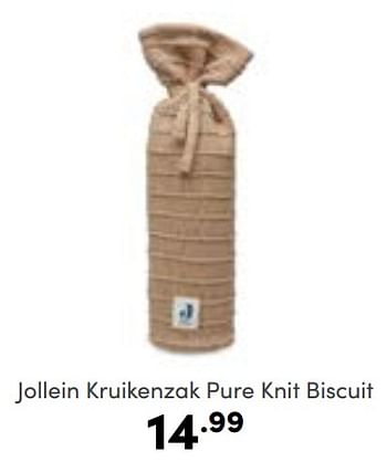 Aanbiedingen Jollein kruikenzak pure knit biscuit - Jollein - Geldig van 06/11/2022 tot 12/11/2022 bij Baby & Tiener Megastore