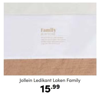 Aanbiedingen Jollein ledikant laken family - Jollein - Geldig van 06/11/2022 tot 12/11/2022 bij Baby & Tiener Megastore