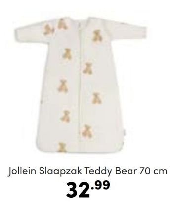 Aanbiedingen Jollein slaapzak teddy bear - Jollein - Geldig van 06/11/2022 tot 12/11/2022 bij Baby & Tiener Megastore