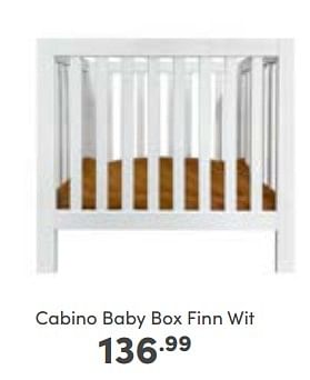 Aanbiedingen Cabino baby box finn wit - Cabino - Geldig van 06/11/2022 tot 12/11/2022 bij Baby & Tiener Megastore