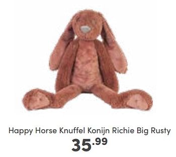 Aanbiedingen Happy horse knuffel konijn richie big rusty - Happy Horse - Geldig van 06/11/2022 tot 12/11/2022 bij Baby & Tiener Megastore