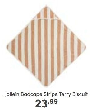 Aanbiedingen Jollein badcape stripe terry biscuit - Jollein - Geldig van 06/11/2022 tot 12/11/2022 bij Baby & Tiener Megastore