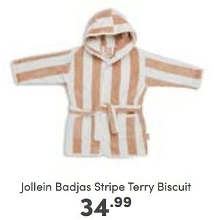 Aanbiedingen Jollein badjas stripe terry biscuit - Jollein - Geldig van 06/11/2022 tot 12/11/2022 bij Baby & Tiener Megastore