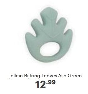 Aanbiedingen Jollein bijtring leaves ash green - Jollein - Geldig van 06/11/2022 tot 12/11/2022 bij Baby & Tiener Megastore